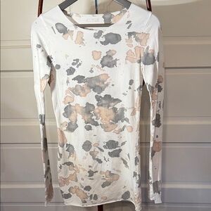 Hard Tail Watercolor Print Mini Dress Tunic USA Boho Yoga  S